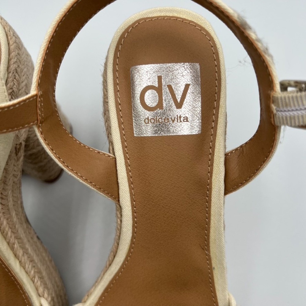 Dolce Vita Women's Walley Sandal Sz 7.5 Off‎ White Espadrille Block Heel - Picture 2 of 8